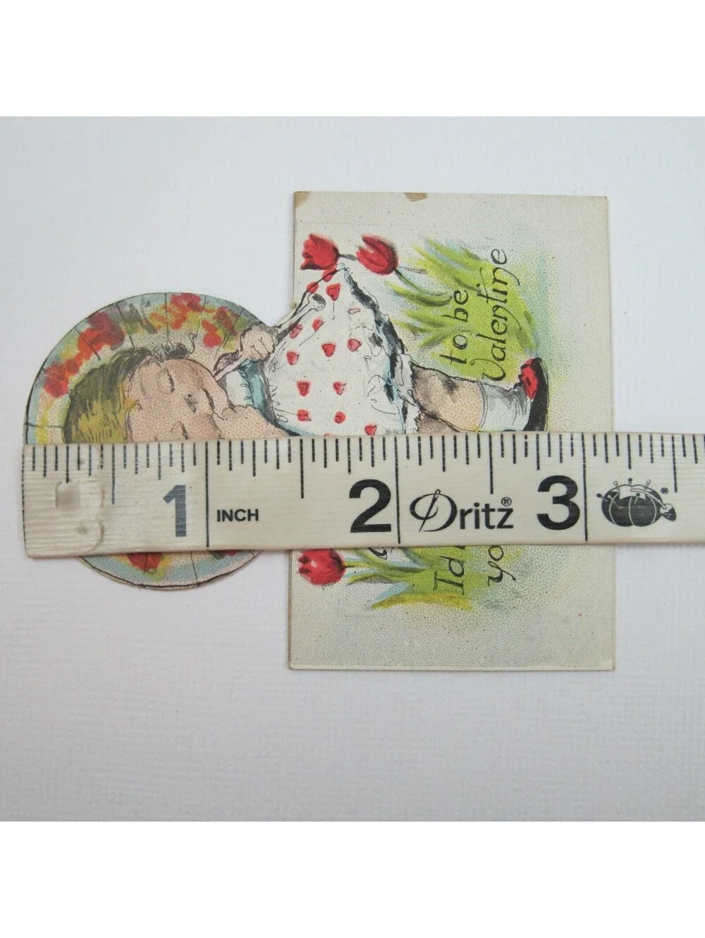 Vintage Valentine Cutout Card Stand Up Blonde Girl Parasol 1920s-30s UNSIGNED